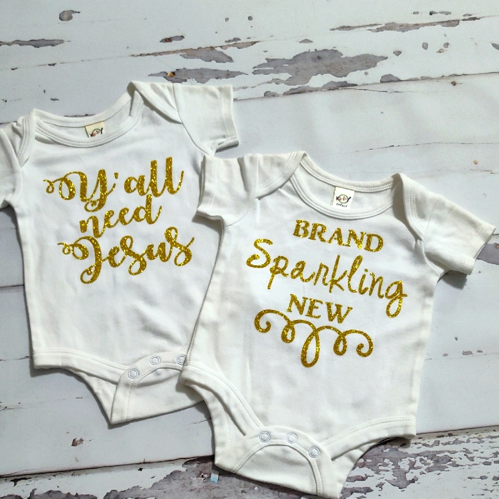 Fun Baby Onesie Y'all Need Jesus / Brand Sparkling New